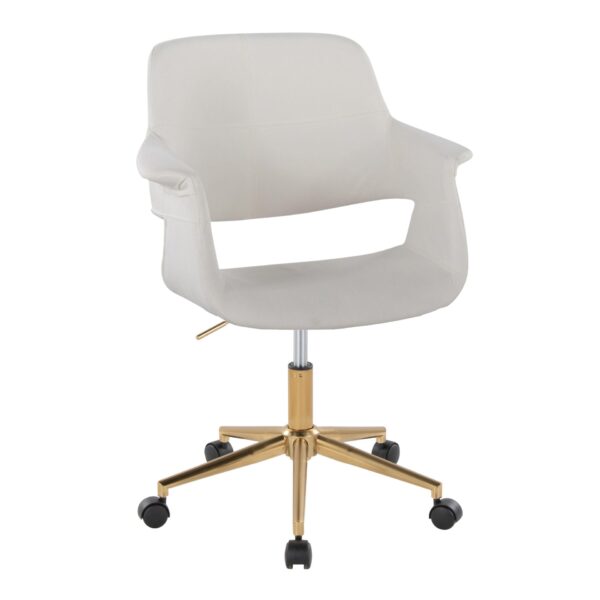 Vintage Flair - Mid-Century Modern Office Chair - Gold / Cream