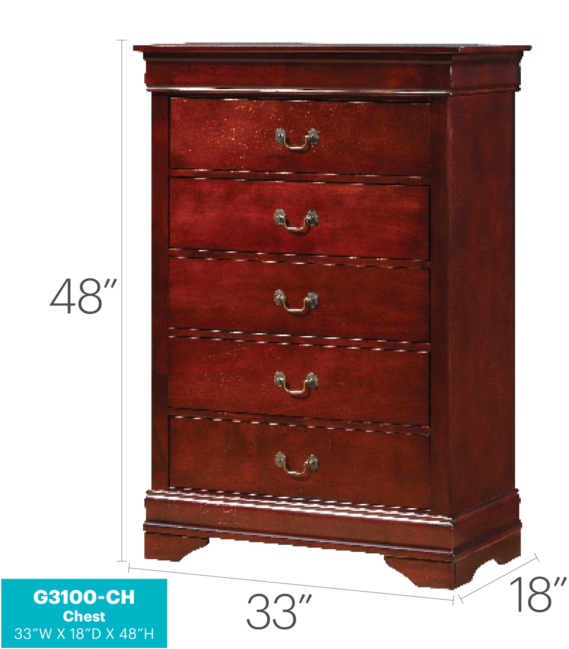 Traditional Style Storage Chest - Cherry - Image 2