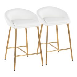 Matisse - Glam Counter Stool (Set of 2) - Gold / White
