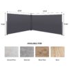 Retractable Side Awning, Waterproof & UV-Resistant, Privacy Screen Divider Roll Up Balcony - Gray - Image 3