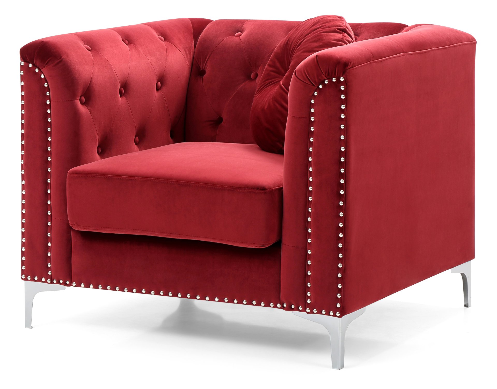 Elegant Contemporary Chair - Burgundy - Image 2