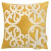 Dora - Vintage Vine Pillow Cover With Matching Back And Hidden Zipper - Yellow - Image 5