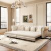 3 In 1 Pull Out Sofa Bed, Convertible Sleeper Sofa Bed, 3 Seater Sofa With Movable Ottoman - Beige - Image 8