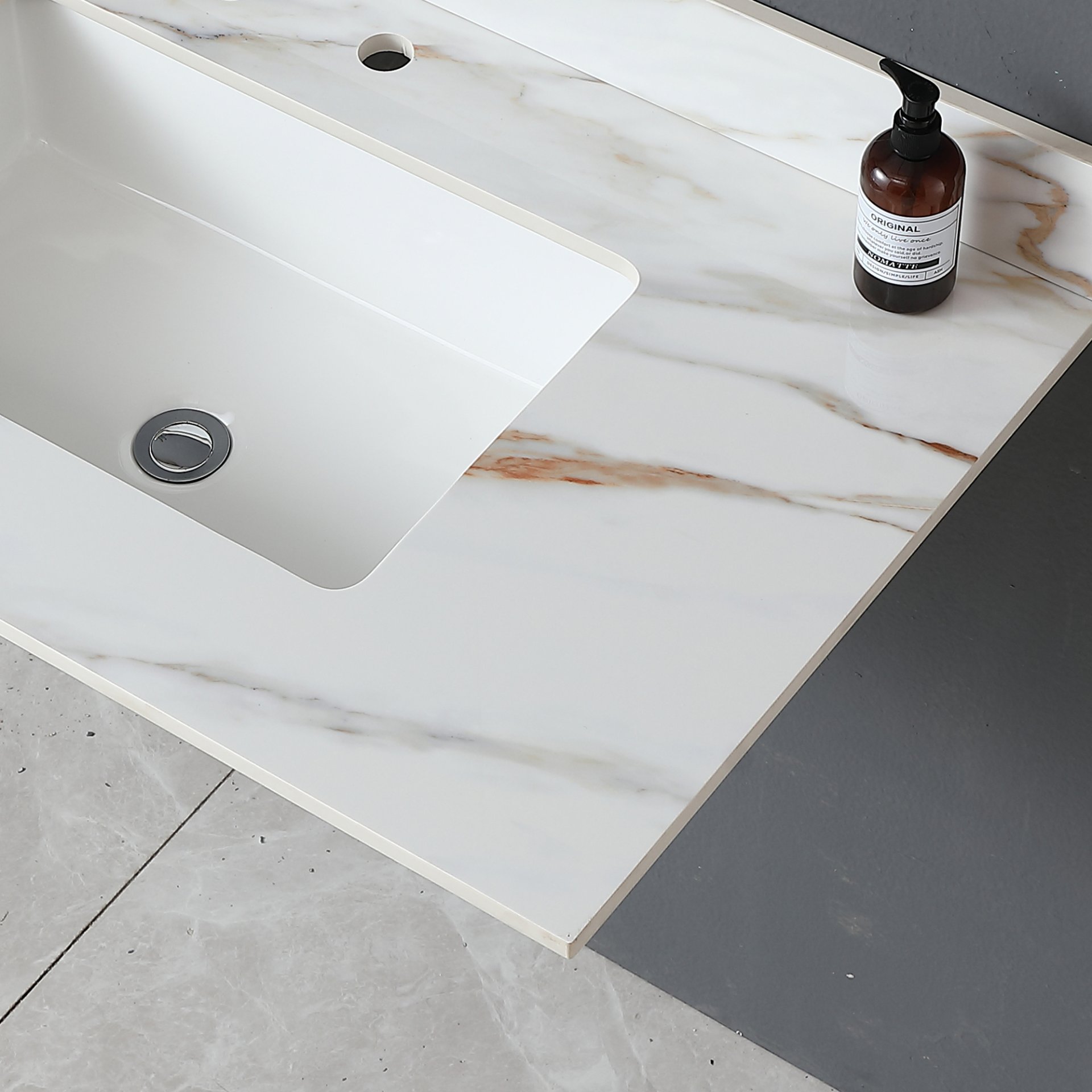 Elegant Vanity Top With Undermount Sink And Backsplash - White Carrara Marble - Image 16