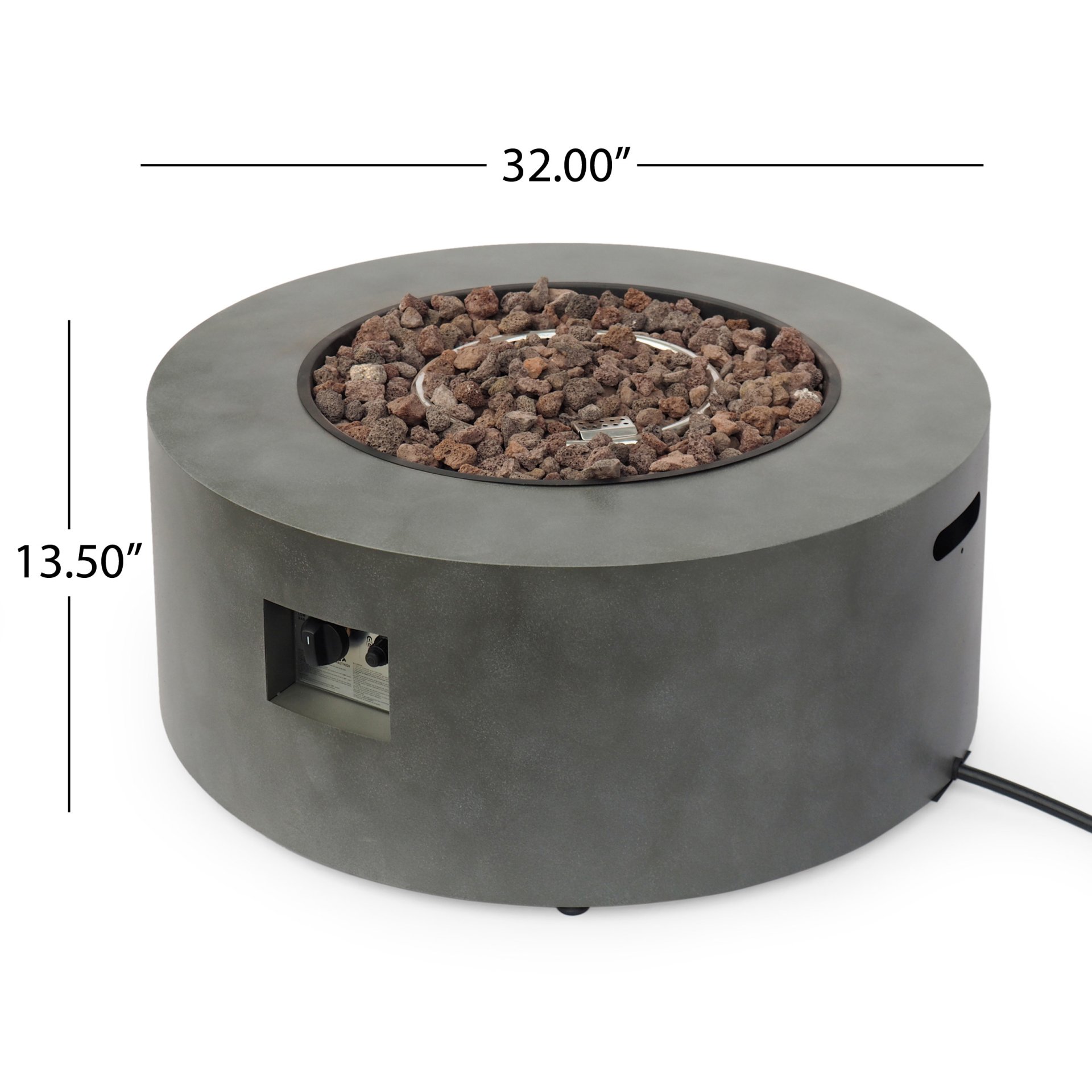 Wellington - Round Iron Fire Pit With 40, 000 Btu Output - Stone Gray - Image 3