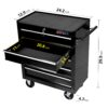 5 Drawers Multifunctional Tool Cart With Wheels - Black - Image 3
