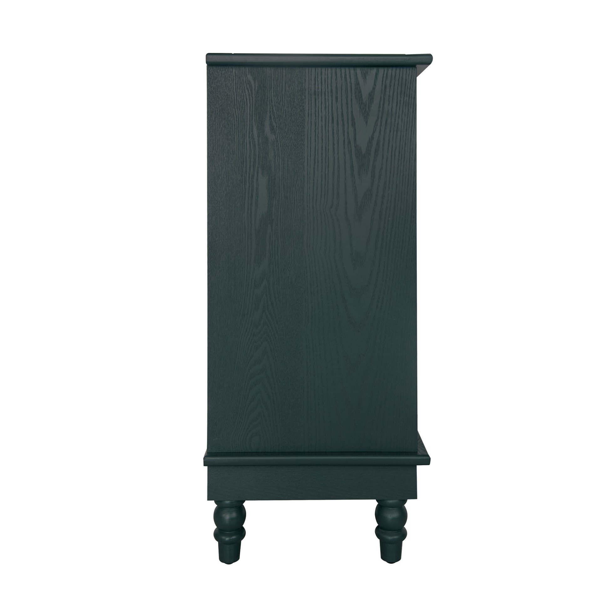 Hollow Carved 2 Door Accent Cabinet With Adjustable Shelf, Sideboard Buffet For Entryway, Living Room Or Bedroom - Blackish Green - Image 9