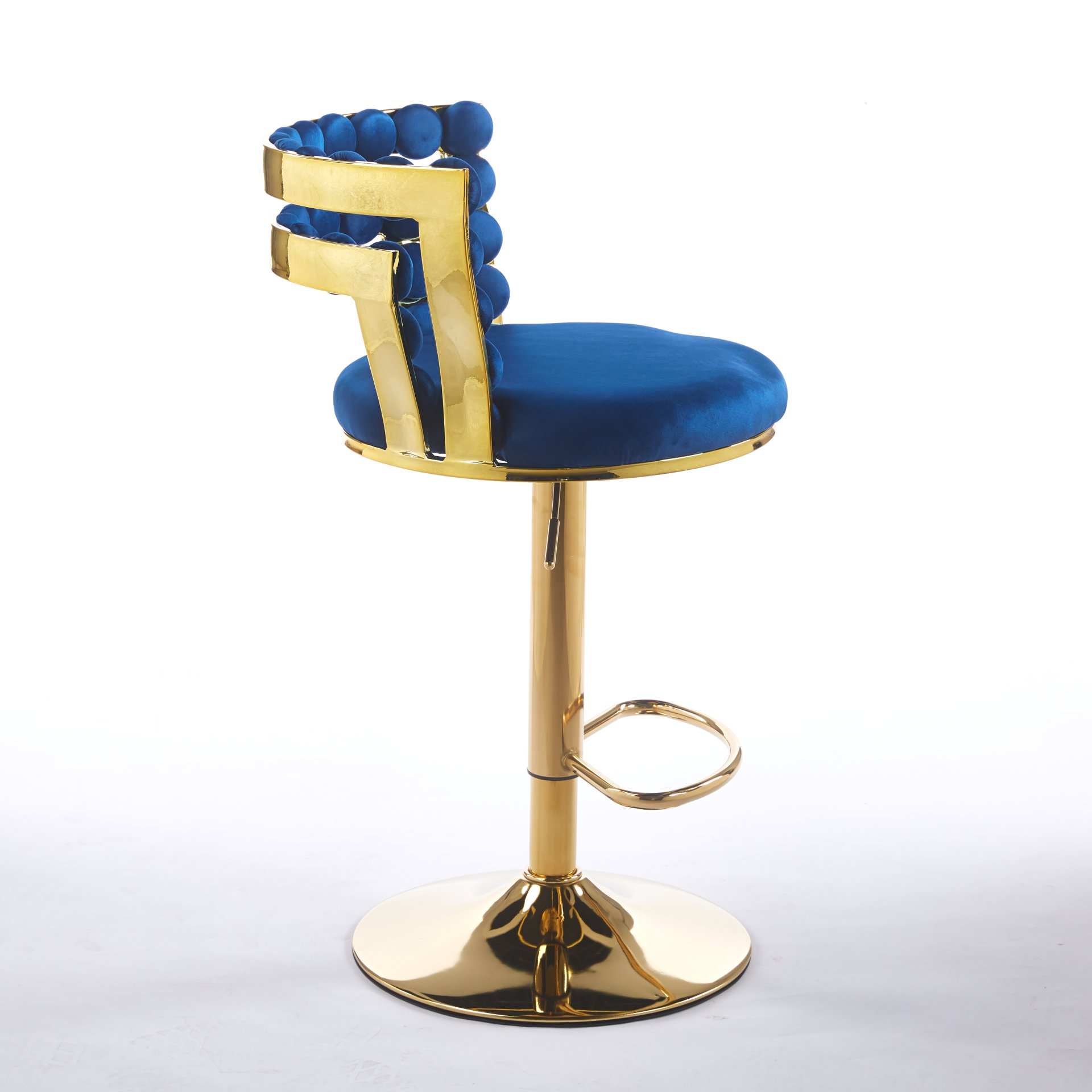Bar Chair With Tube Legs (Set of 2) - Blue / Golden - Image 8