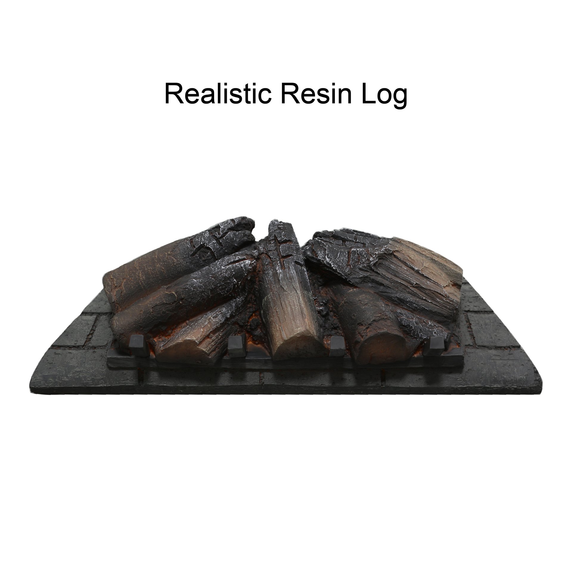 26" Infrared Quartz Heater Fireplace Insert -Woodlog Version With Brick - Antique Black - Image 9