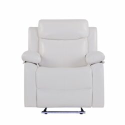 Blanche - Glider Recliner With LED Light In, Medium Firm Seating, Pillow Top Arms - White