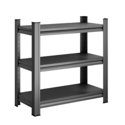 3 Tier Shelf, Adjustable Divider Unit, Suitable For Home - Black