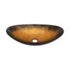 Veined Vessel Sink With Pop Up Drain, Boat Shape Bathroom Sink Above Counter - Gold - Image 9