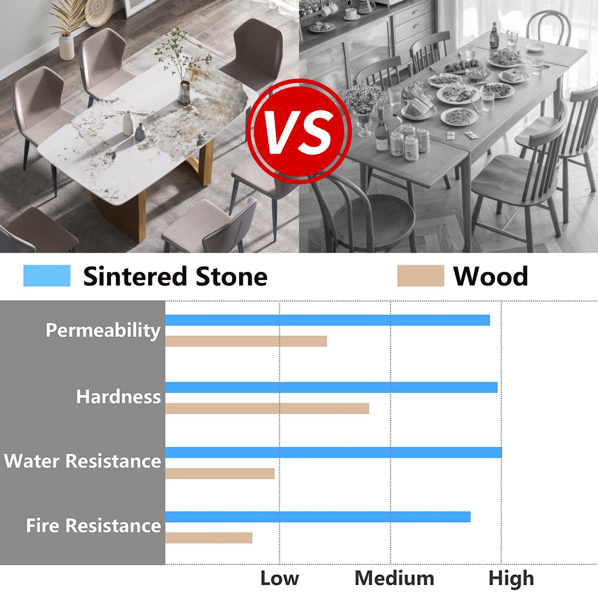 63" Artificial Stone Pandora White Curved Golden Metal Leg Dining Table, 6 People - Antique White / Gold - Image 12