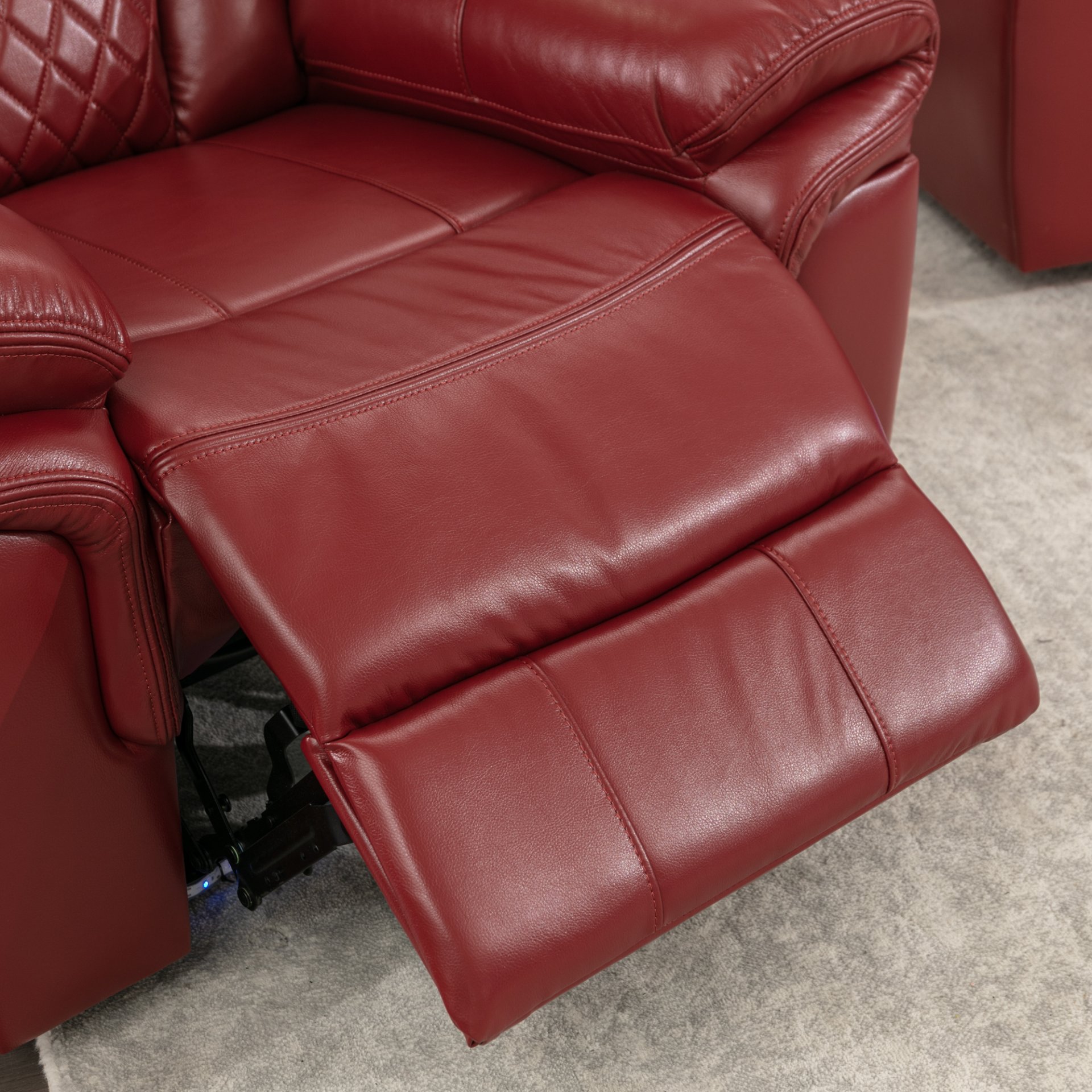 Home Theater Seating Manual Recliner Chair With Led Light Strip For Living Room - Wind Red - Image 23