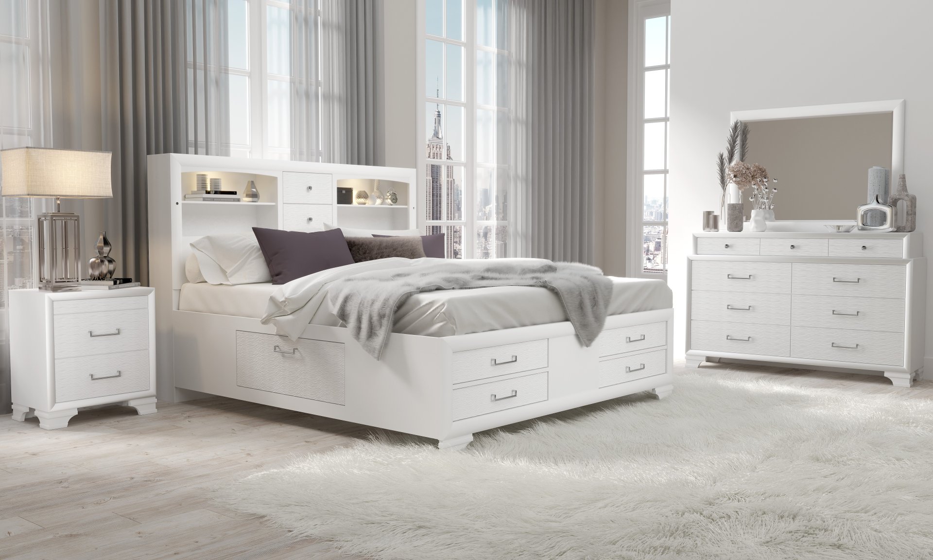 Civic - Queen Bed - White - Image 12