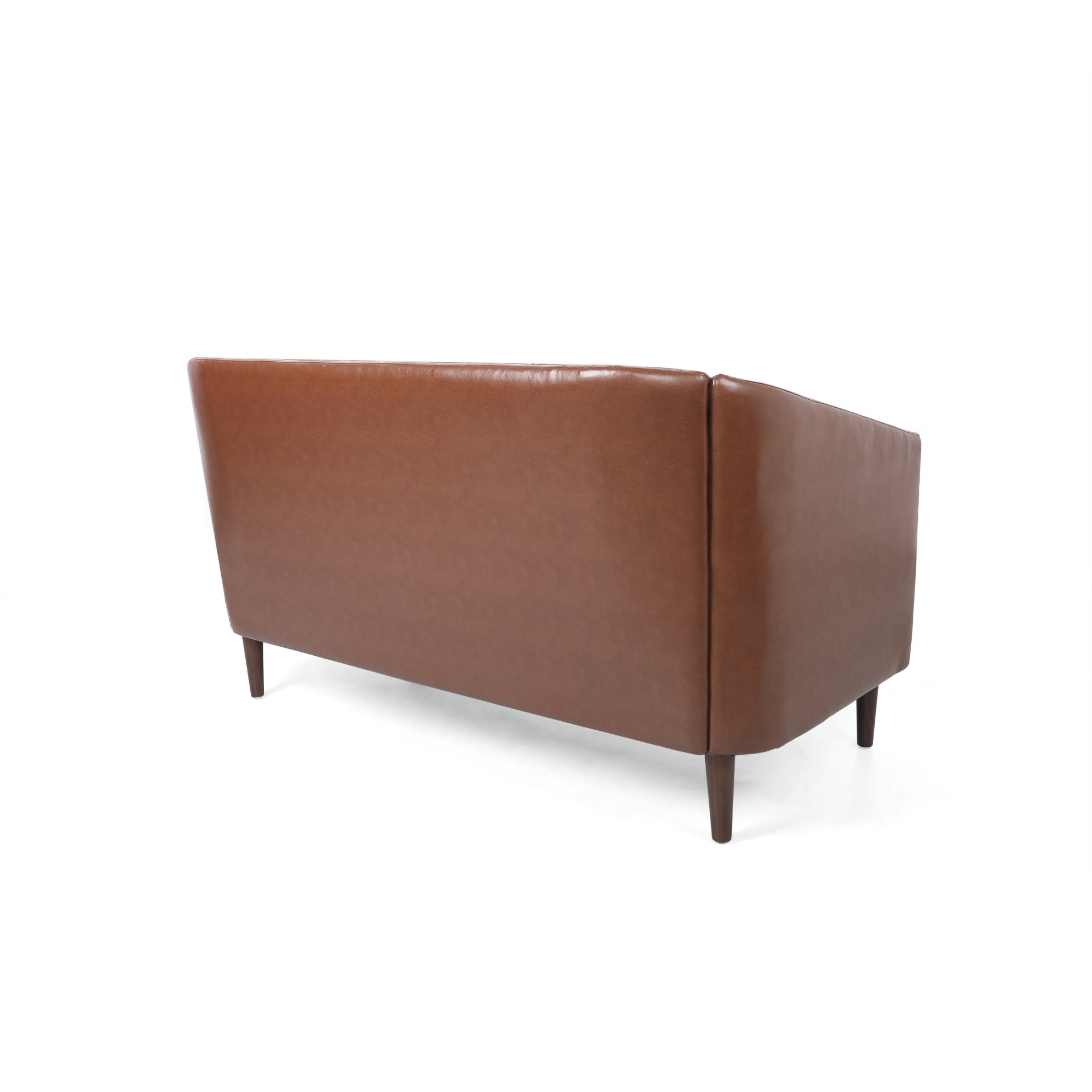 Sophisticated Loveseat With Diamond Stitched Detailing - Light Brown - Image 7