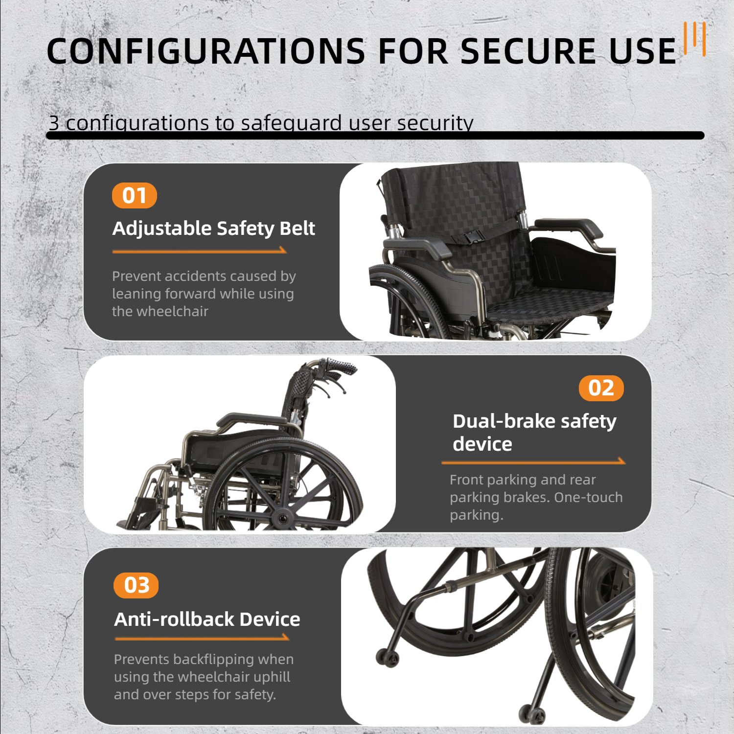 Heavy Duty Foldable Manual Wheelchair Double X Force Support With Adjustable Seat Belt Breathable Cushion & Anti Backflip Design 24" Tires For All Terrains 350 Lbs Capacity - Black / Silver - Image 7