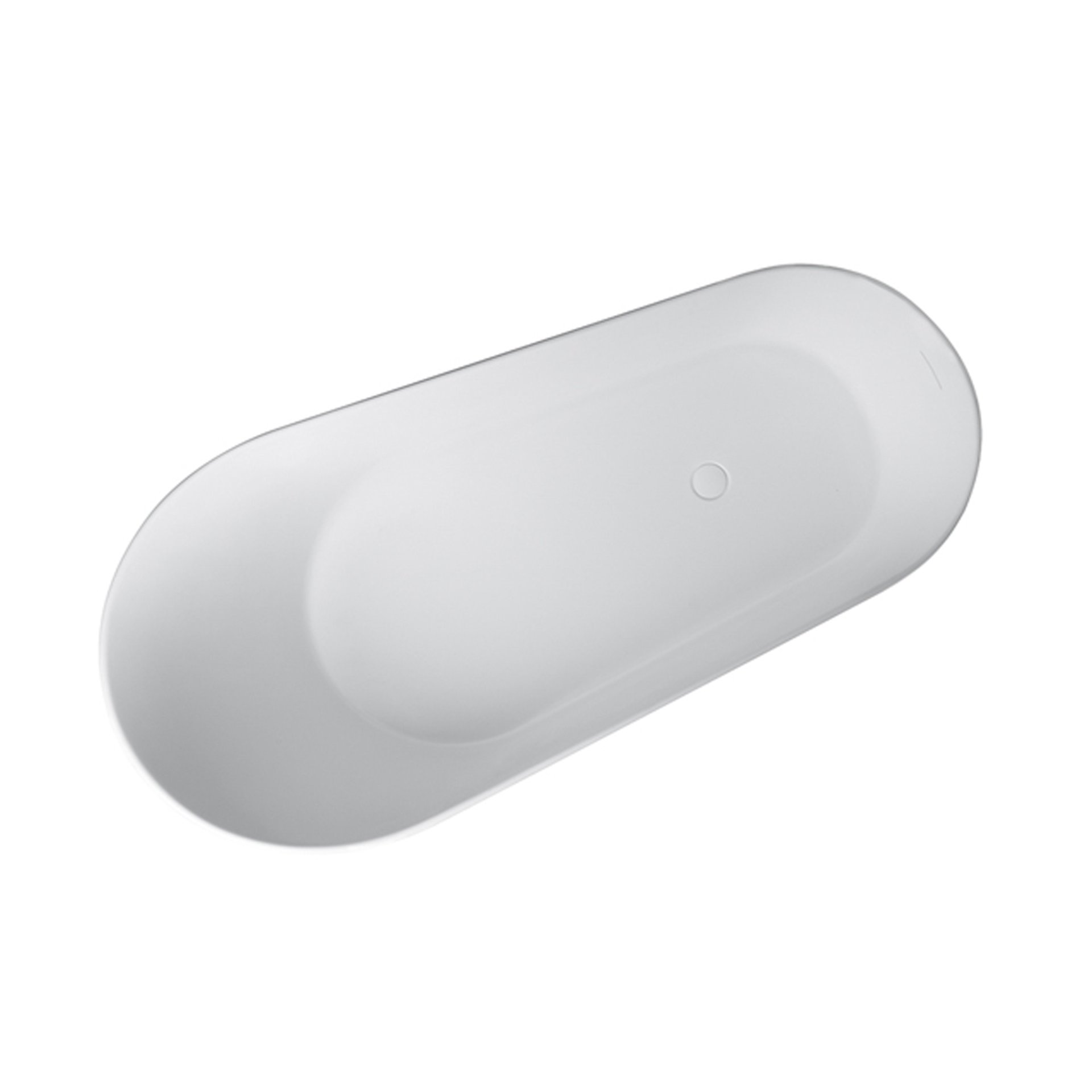Solid Surface Stone Resin Oval Shape Soaking Bathtub With Overflow For The Bathroom - Matte White - Image 5