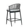 Outdoor Counter Height Metal Frame Counter Stools With Scallop Shaped Backrest & Water Resistant Cushions (Set of 2) - Matte Black - Image 17