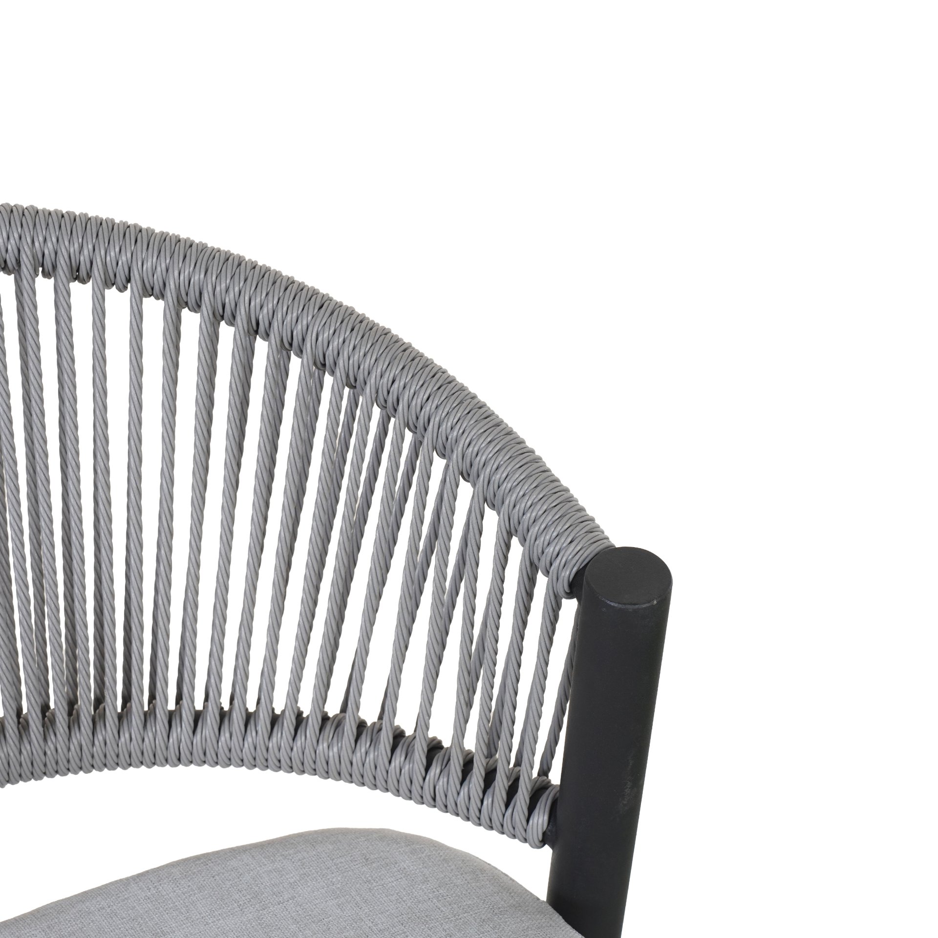 Outdoor Counter Height Metal Frame Counter Stools With Scallop Shaped Backrest & Water Resistant Cushions (Set of 2) - Matte Black - Image 8