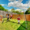 Xns081 Interesting Swingset With Plastic Safe Swing Set 440Lbs For Outdoor Playground For Age 3+ With Face To Face Without Tee - Lime Green - Image 2