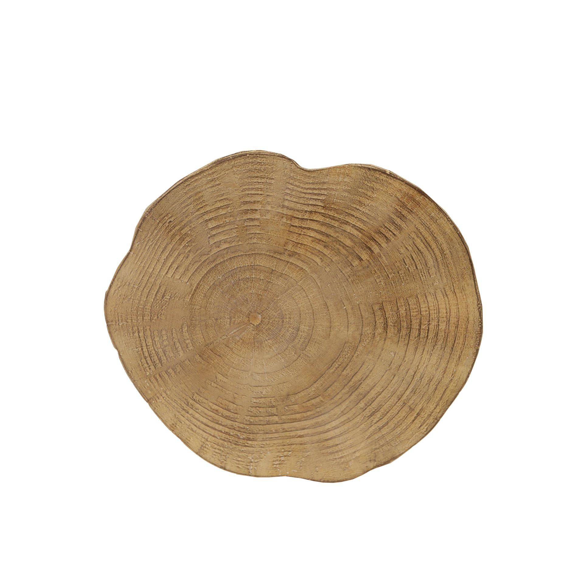 Hand Painted Wood Stump Style Outdoor Side Table - Light Brown - Image 6