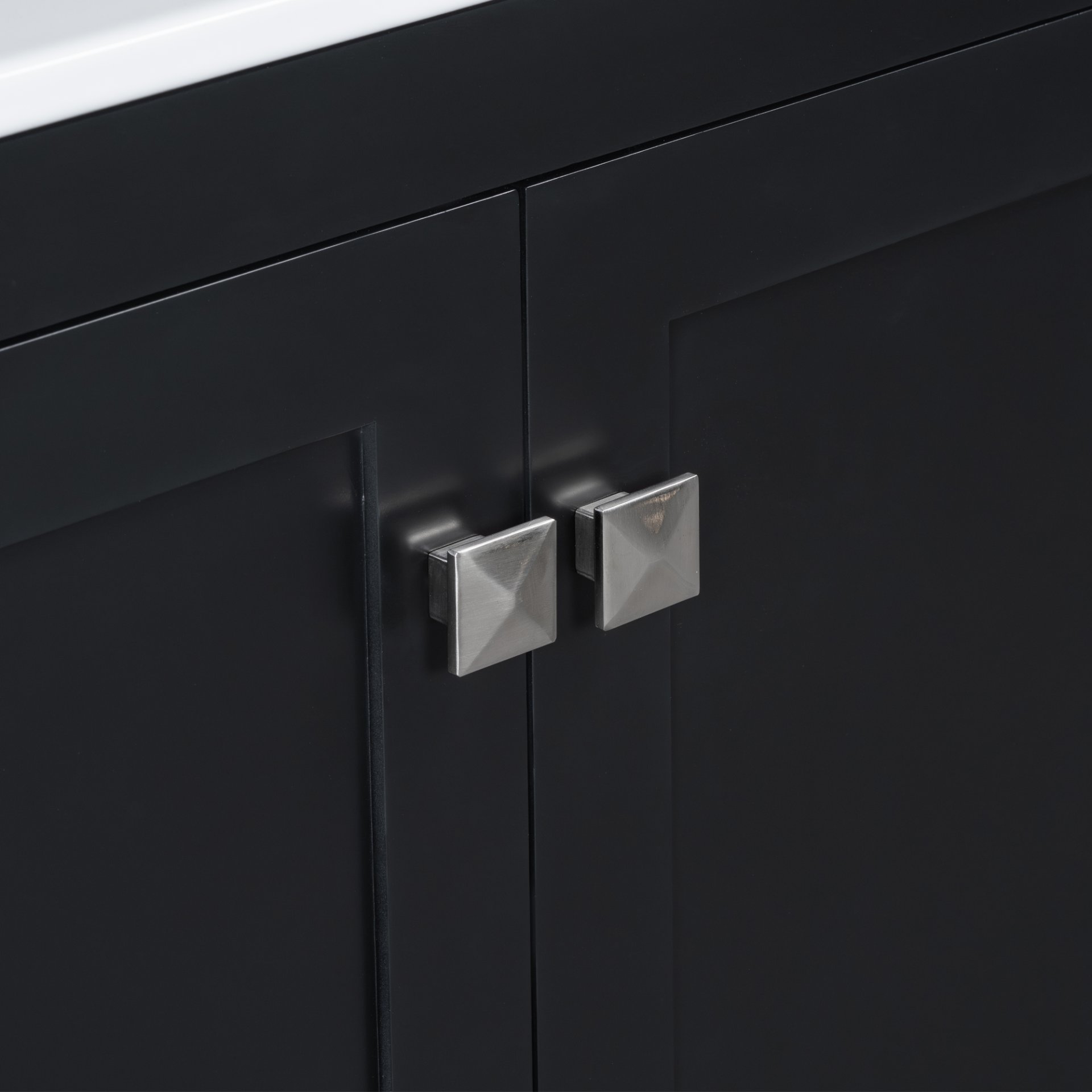 Bathroom Vanity With Single Sink, Combo Cabinet Undermount Sink, Bathroom Storage Cabinet With 2 Doors And A Drawer, Soft Closing, Multifunctional Storage, Solid Wood Frame - Black - Image 22