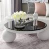 38.6" Round Tempered Glass Table Top Glass 1 / 2" Thick Beveled Polished Edge - Black - Image 2