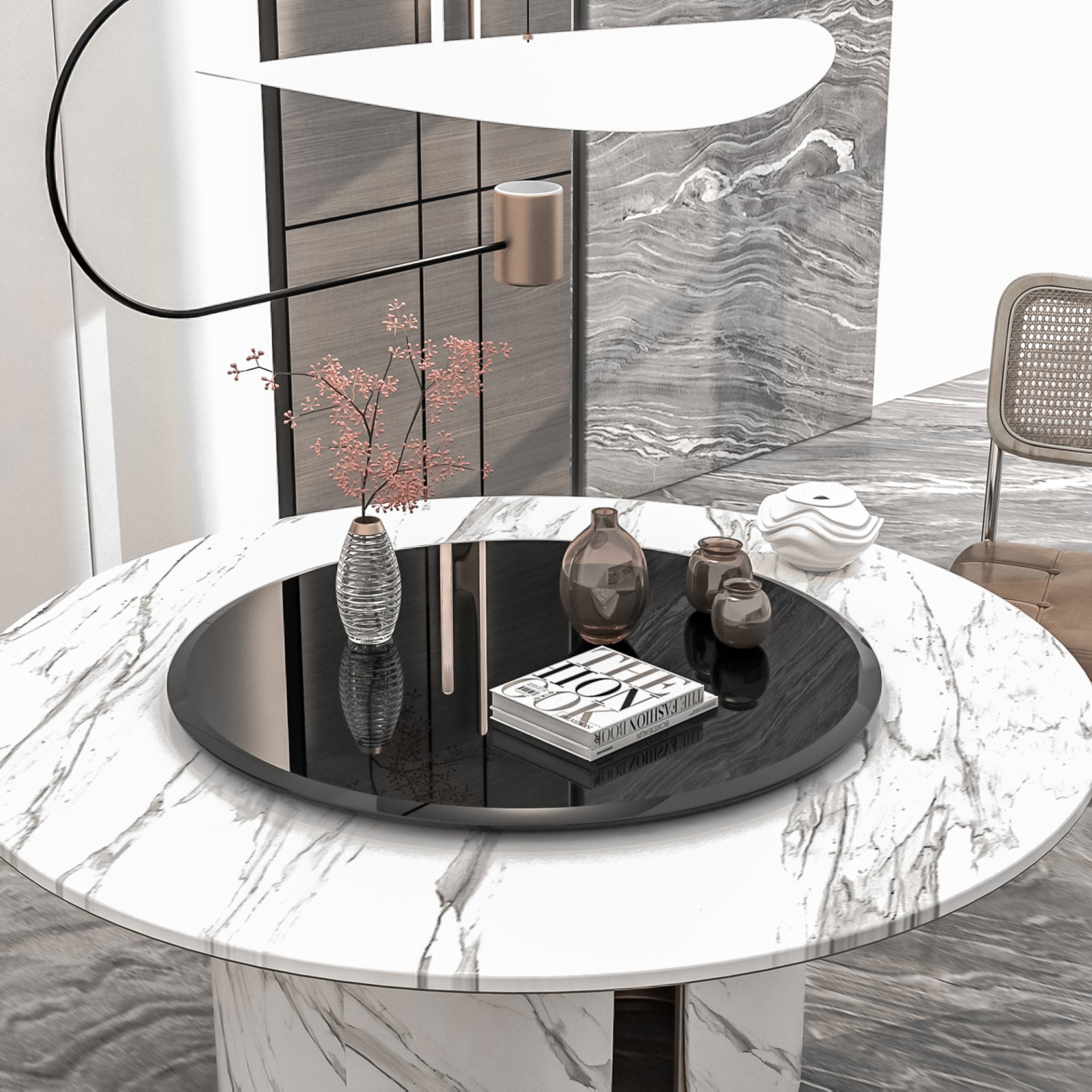28" Round Tempered Glass Table Top Glass 2 / 5" Thick Beveled Polished Edge - Black - Image 4