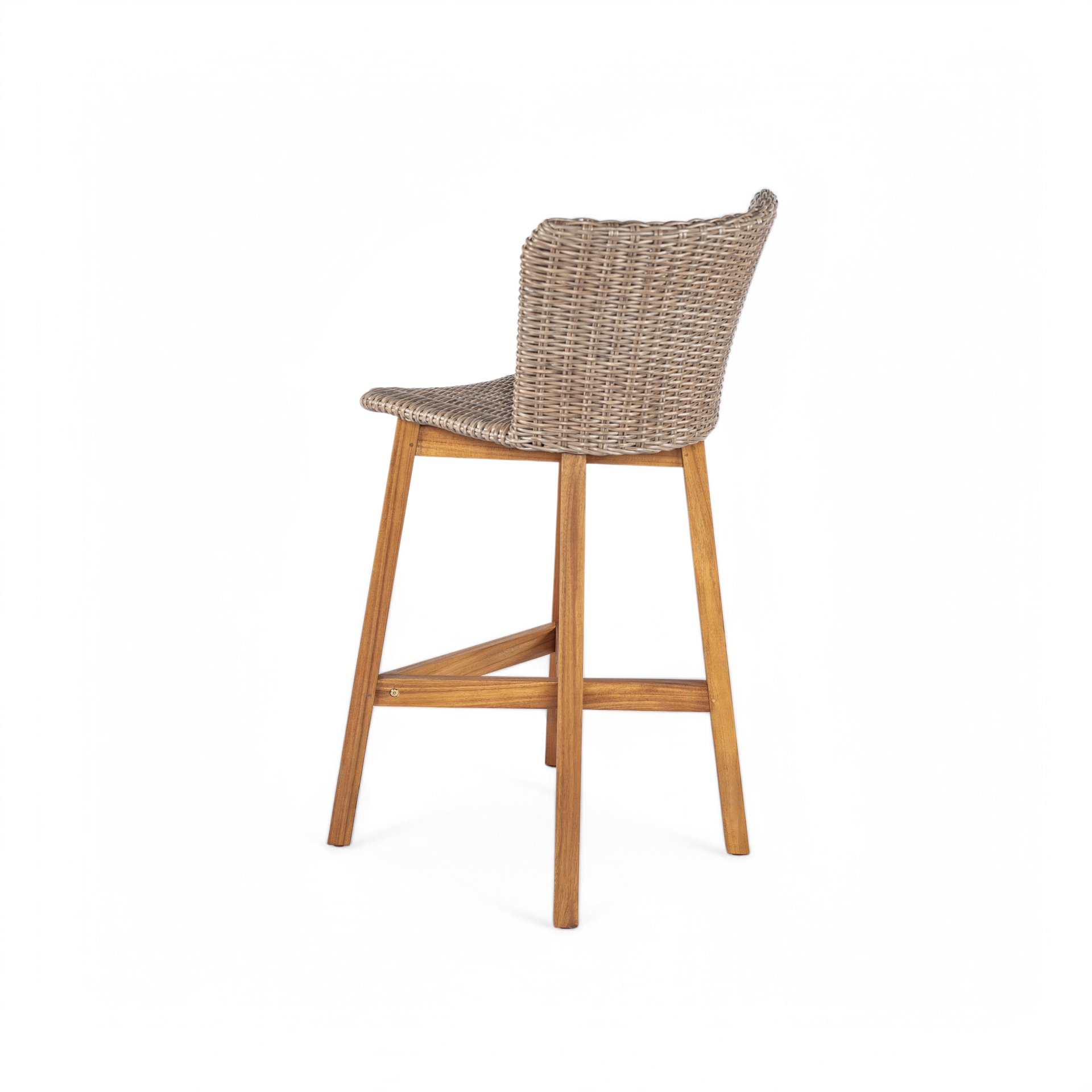 Lymington - Outdoor Bar Stool (Set of 2) - Light Brown / Teak - Image 8