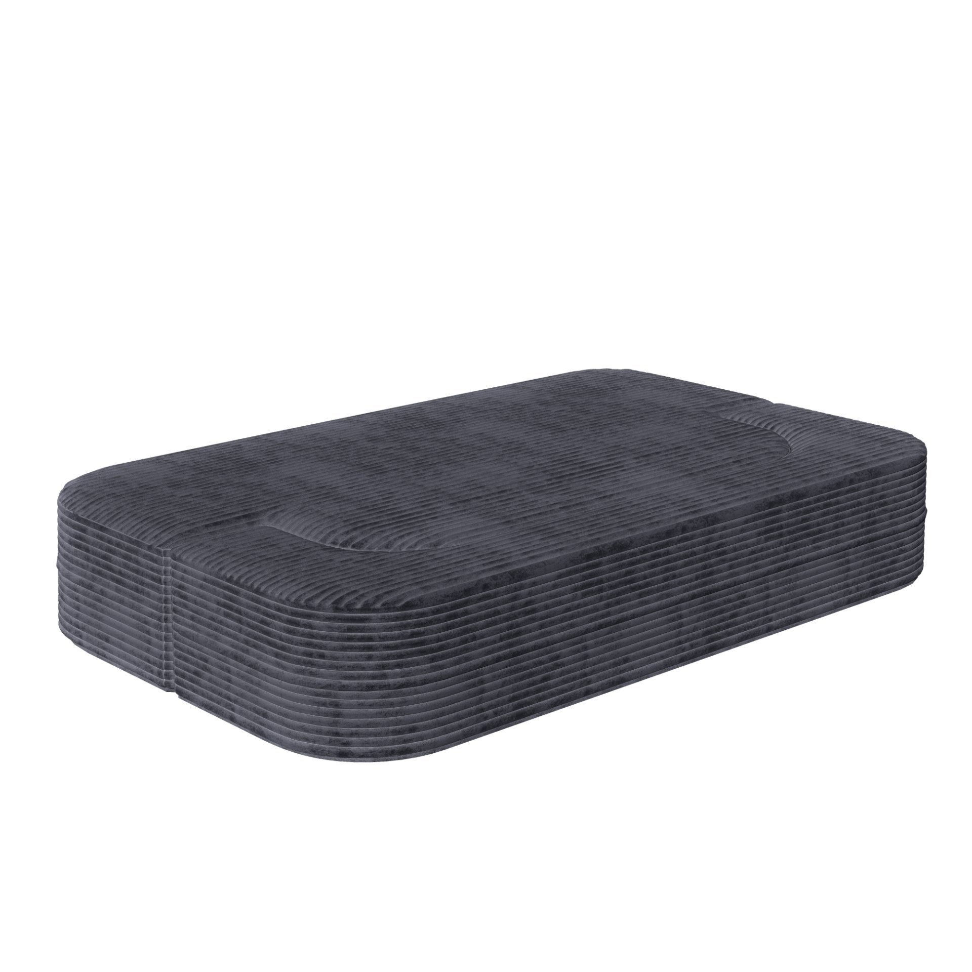 2 In 1 Foldable Sofa Plush Corduroy Sofa Convertible Floor Sofa Bed Deep Seating With Multi Functional Blanket Suitable For Living Rooms - Dark Gray - Image 11