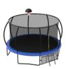 12Ft Recreational Kids Trampoline With Safety Enclosure Net & Ladder, Outdoor Recreational Trampolines - Blue - Image 6