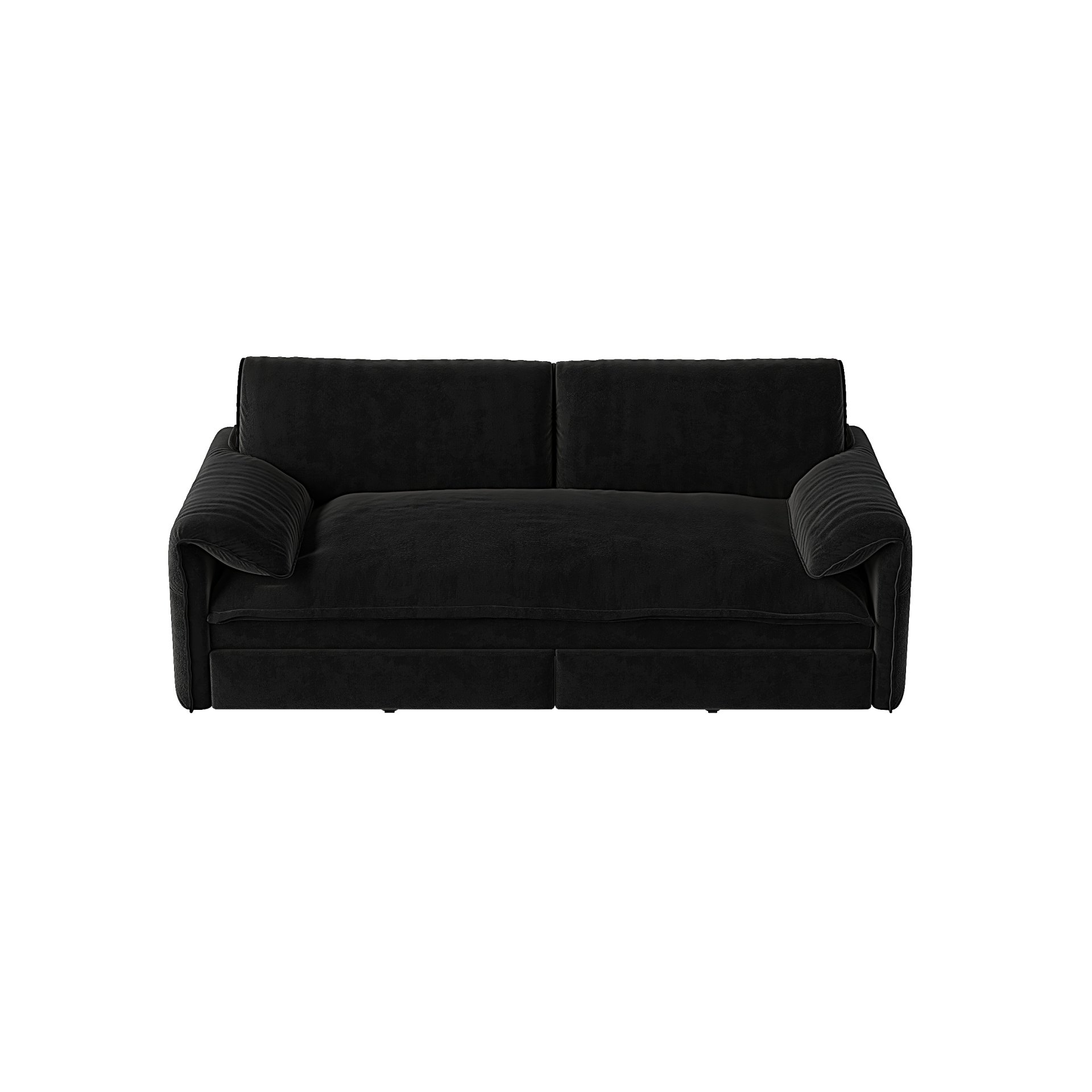 Queen Pull Out Sofa Bed, 3 In 1 Convertible Sleeper Sofa With Side Storage - Black - Image 12