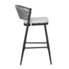 Outdoor Bar Height Metal Frame Counter Stools With Scallop Shaped Backrest & Water Resistant Cushions (Set of 2) - Matte Black - Image 19