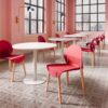 4 Piece Set Of Single Chairs With A Design Combining Modern And Traditional Elements, Durable And Comfortable - Crimson - Image 5