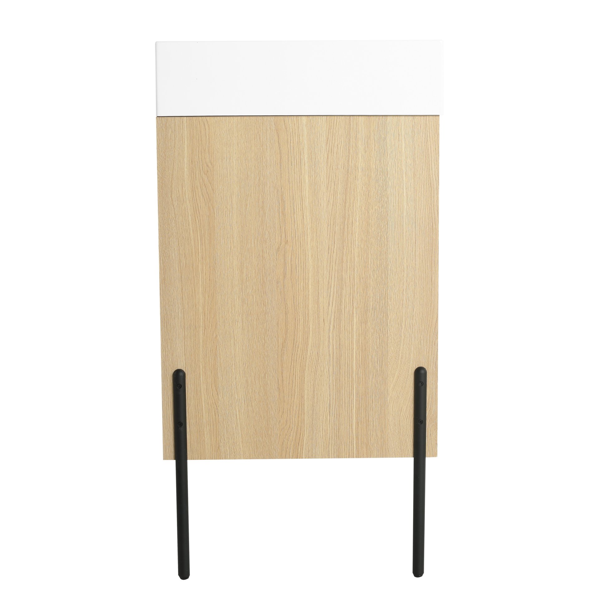 Modern 36" Bathroom Vanity Combo With Single Resin Sink And Storage Cabinet - Oak - Image 19