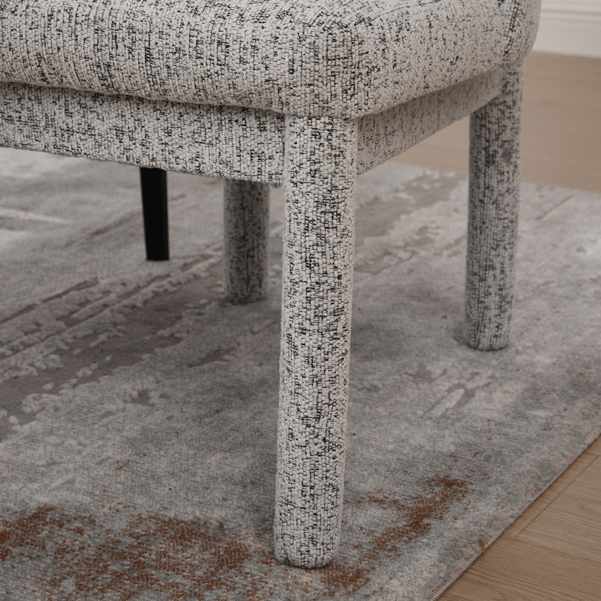 Dining Chair, High Curved Backrest (Set of 2) - White / Black - Image 12