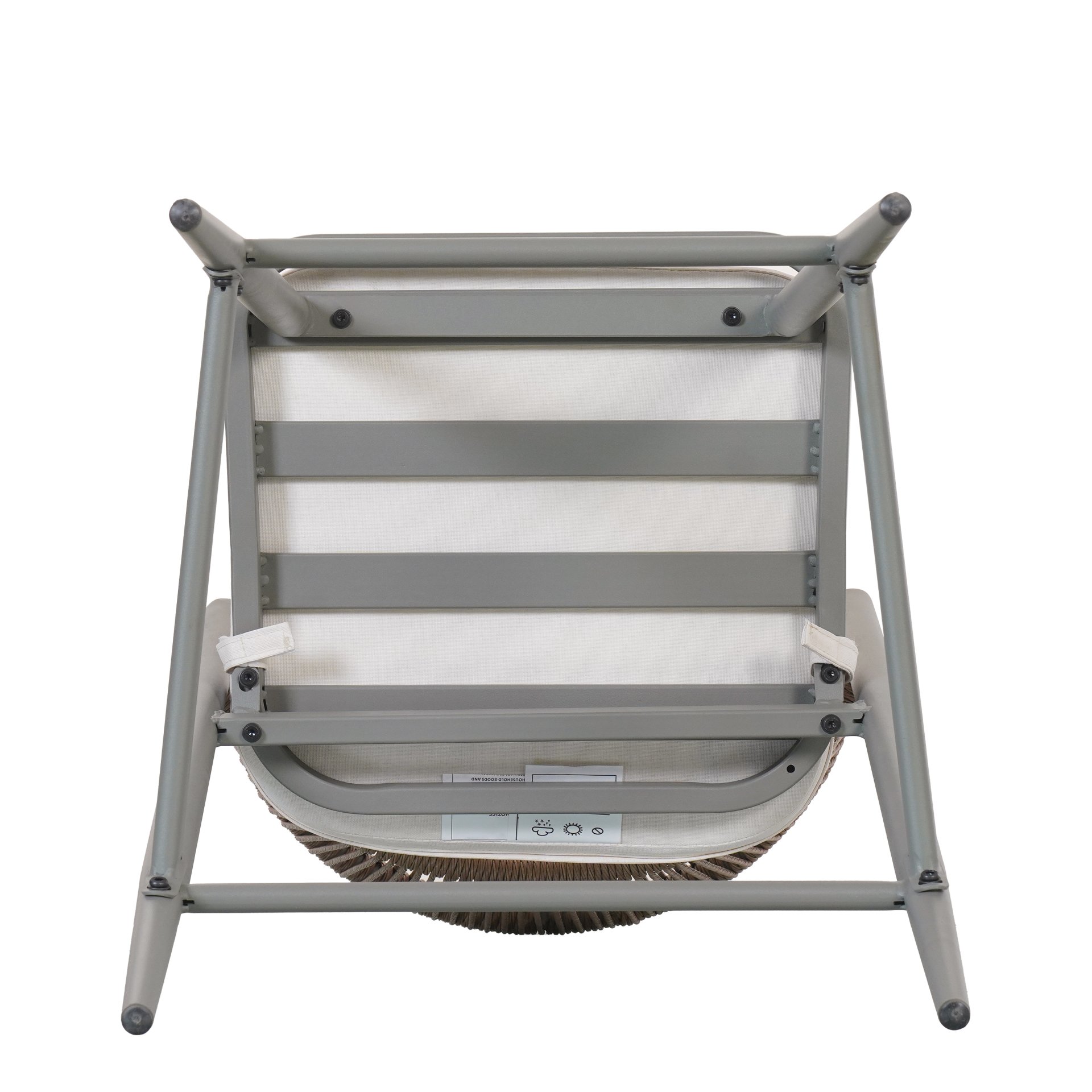 Outdoor Bar Height Metal Frame Counter Stools With Scallop Shaped Backrest & Water Resistant Cushions (Set of 2) - Matte Gray - Image 12
