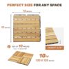 10 Piece Interlocking Deck Tiles Striped Pattern, Square Acacia Hardwood Outdoor Flooring For Patio, Bancony, Pool Side - Yellow - Image 26