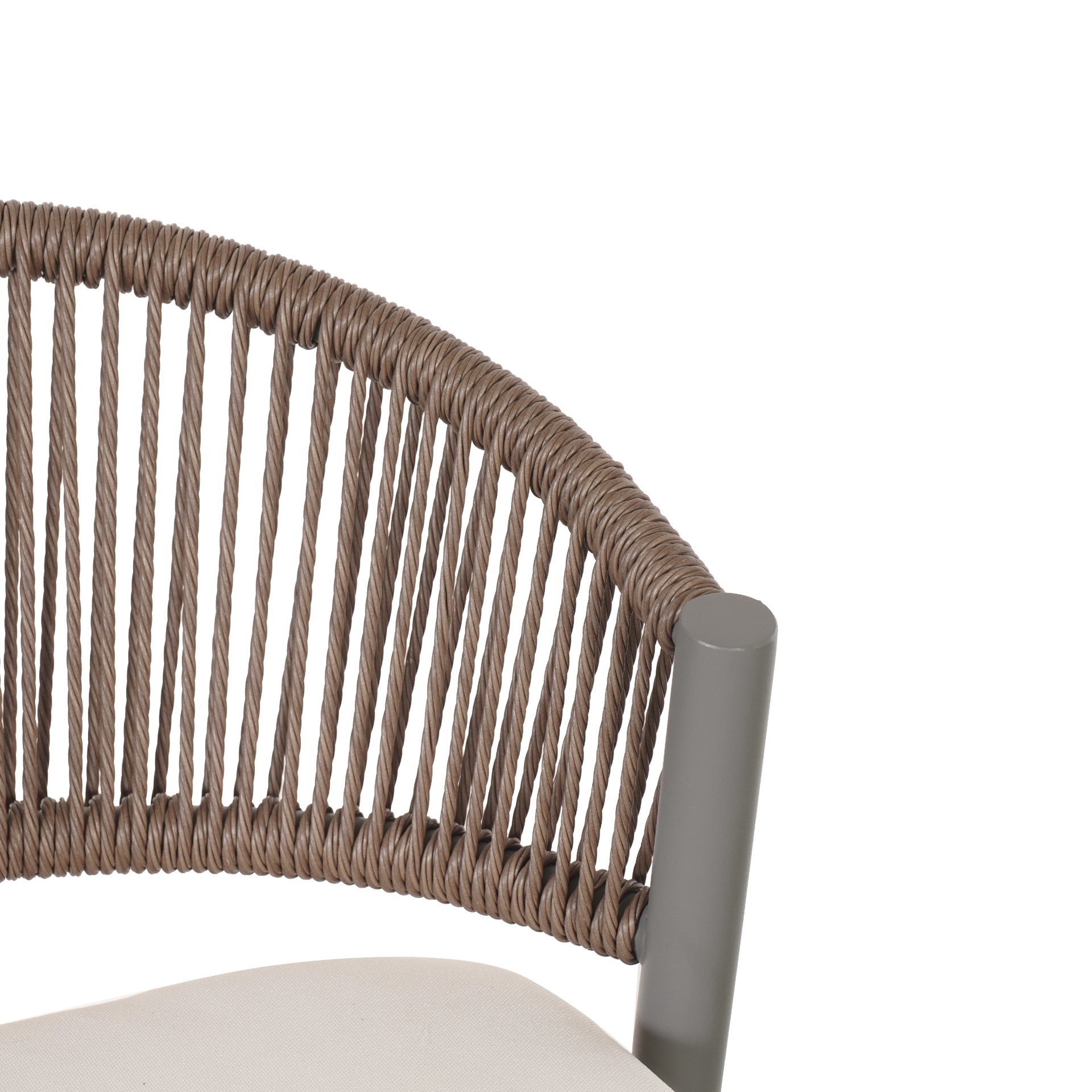 Outdoor Bar Height Metal Frame Counter Stools With Scallop Shaped Backrest & Water Resistant Cushions (Set of 2) - Matte Gray - Image 8