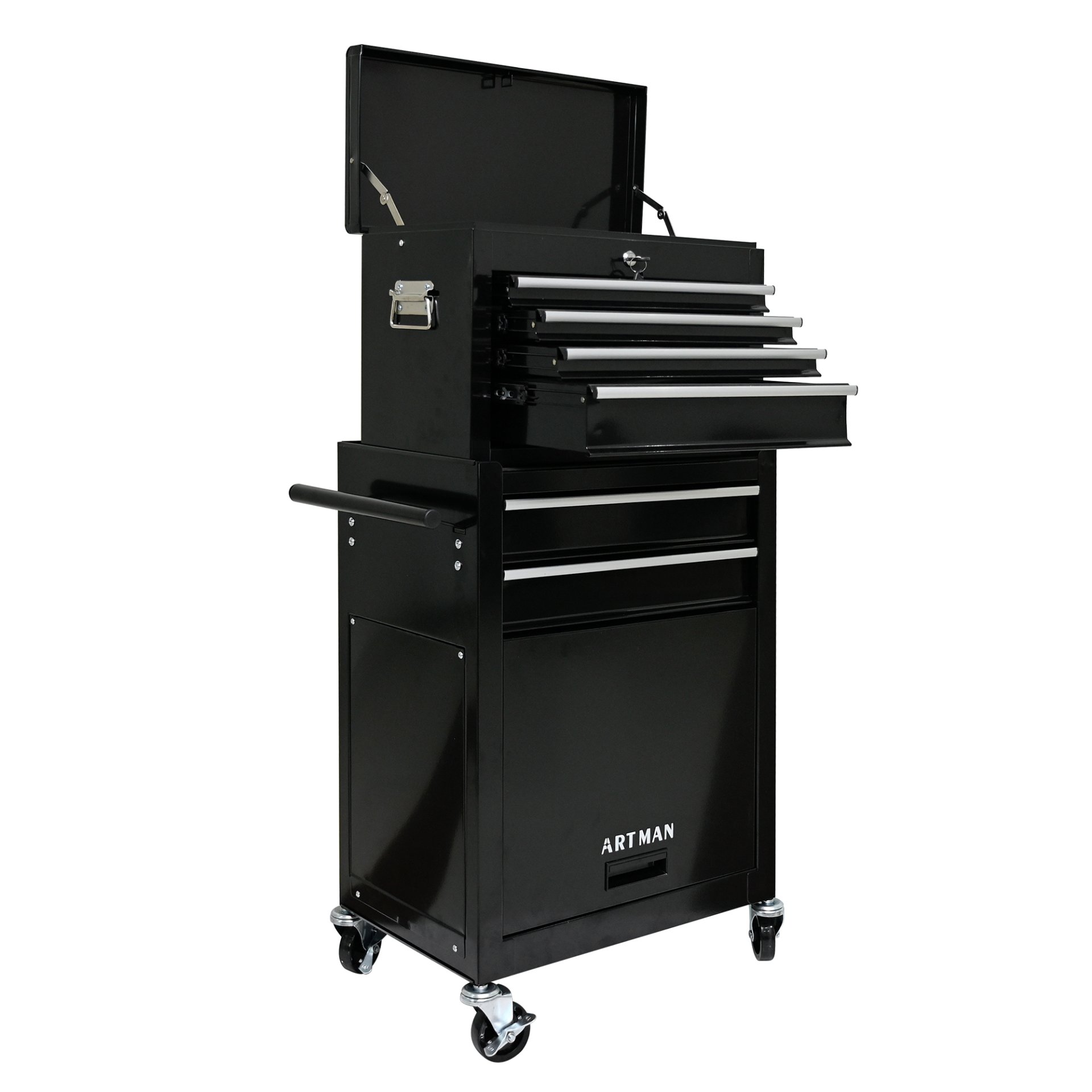 High Capacity Rolling Tool Chest With Wheels And Drawers, 6 Drawer Tool Storage Cabinet - Black - Image 7