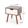 2 Toned Particle Board End Table - White / Walnut - Image 3