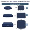 Outdoor Deep Seat Cushion Set For Patio Furniture, Polyester Replacement Pads - Navy Blue - Image 3