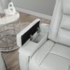 3 Piece Power Sofa Set With Recliner, USB LED Headrest, Bookshelf Arms, Drop Down Table And Storage Frame - Grey - Image 5