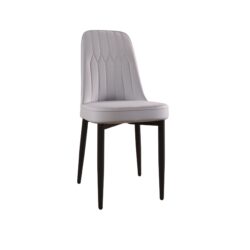 Modern (Set of 2) Dining Chairs With High Quality And Cushions Metal Legs - Gray