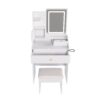 LED Vanity Mirror With Stool, 2 Drawers & 5 Storage Cabinets, Adjustable Lighting Mdf Dressing Table For Bedroom - White - Image 21
