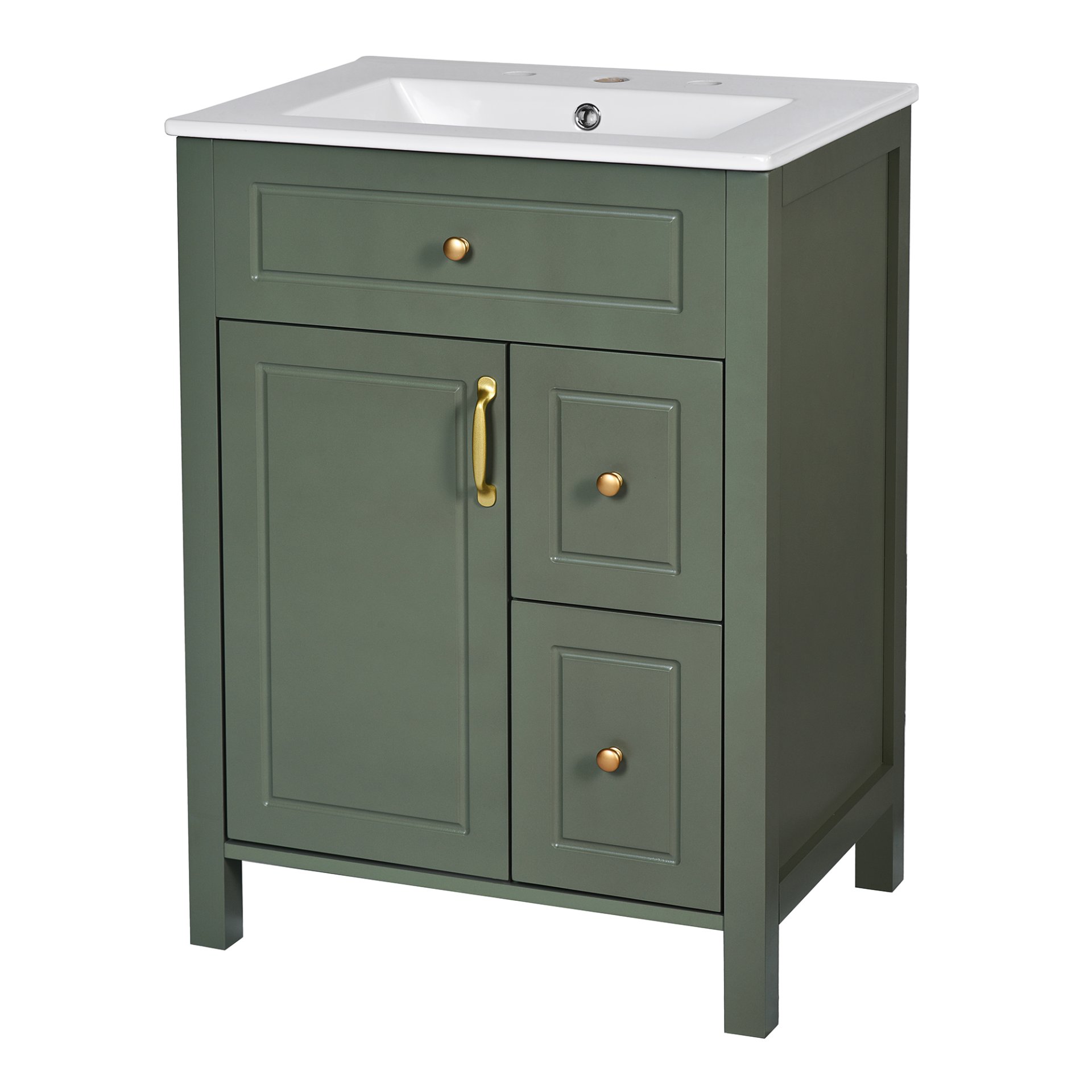 Bathroom Vanity With Sink, Soft Close Storage - Green - Image 15