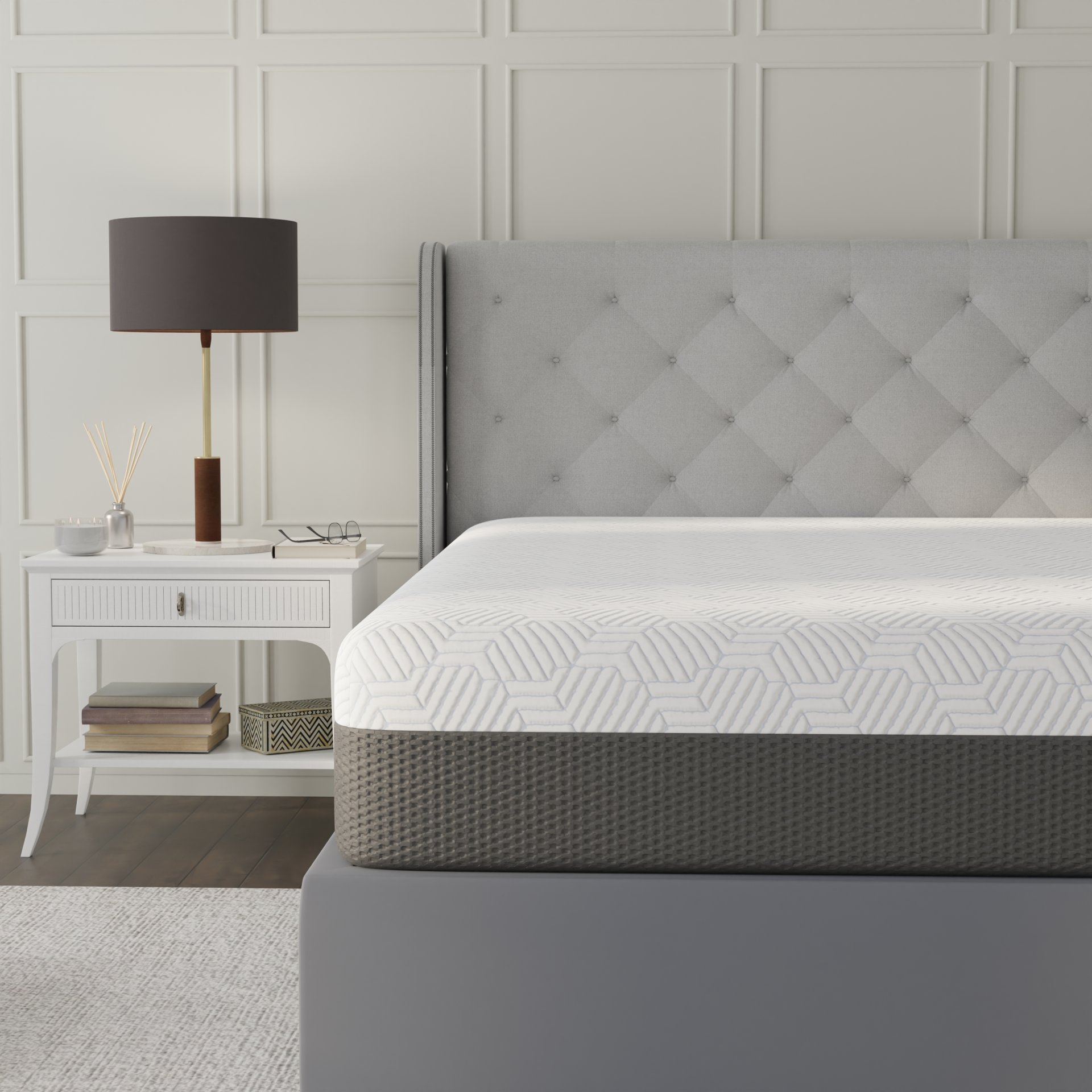 Pur Chill - 12" King Soft Mattress With Phase Change Cooling Fabric - White / Gray - Image 4