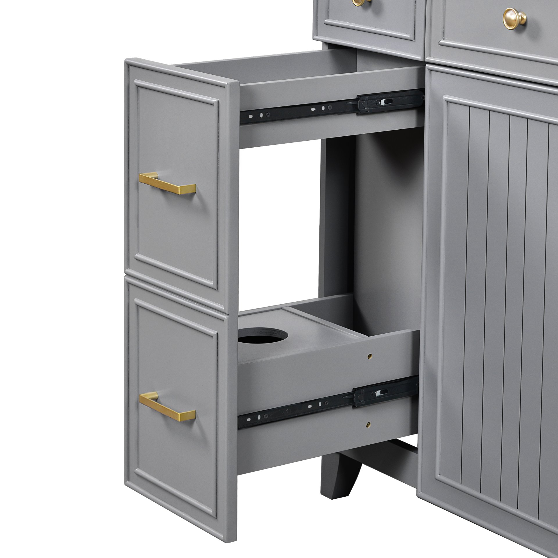 Bathroom Vanity With Sink, Soft Close Doors, Adjustable Shelves, 36" - Gray - Image 20