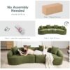 4 Seater Sofa With Chenille Fabric, 30D, 60 Hardness Full Sponge, 4 Pillow For Living Room, Home Furniture Sleeper Sectional Sofa For Apartment - Green - Image 17